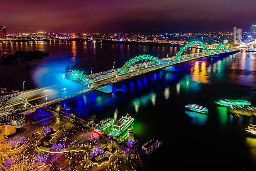 Da Nang city skyline, a popular travel destination in Central Vietnam