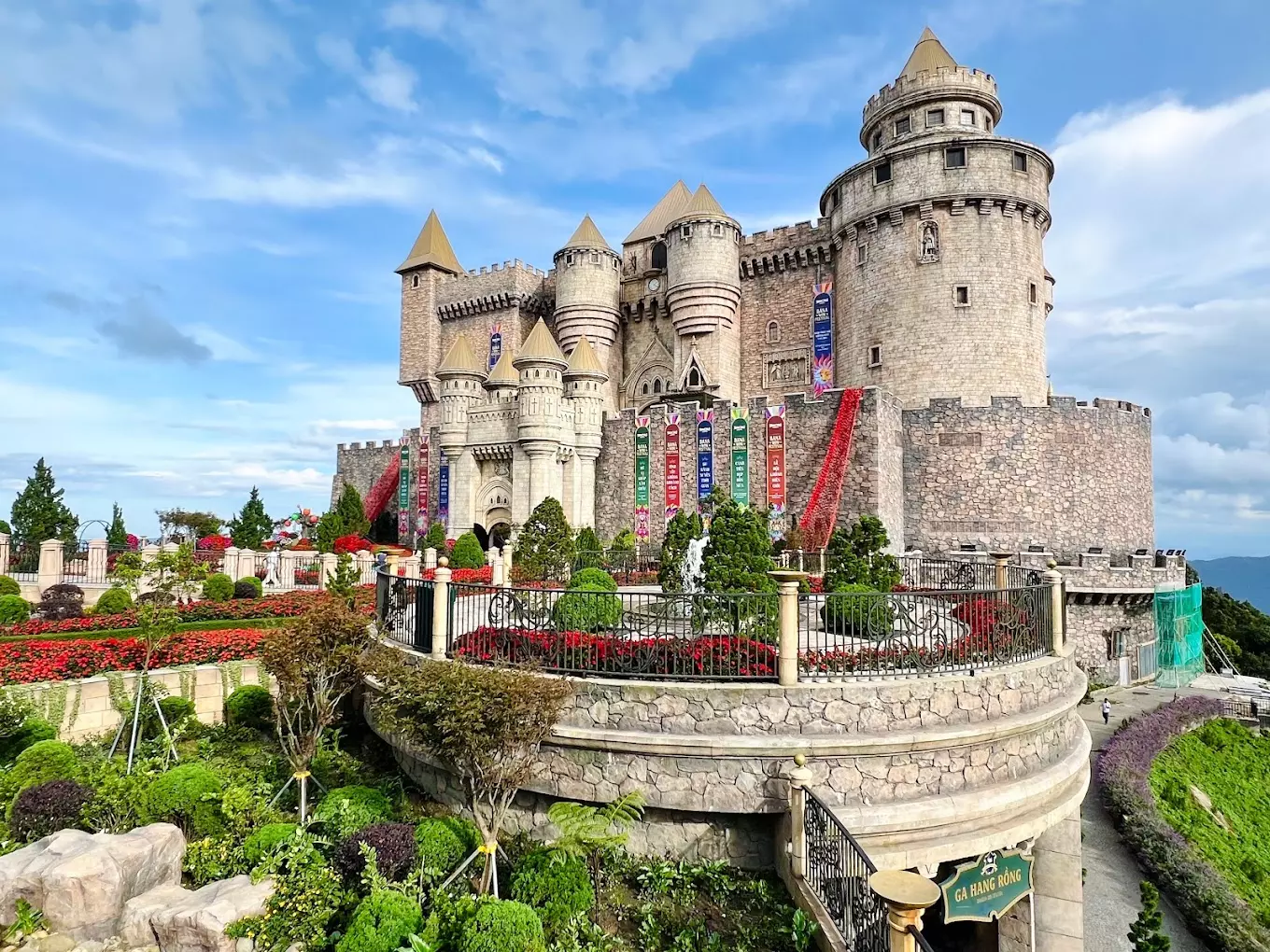 A scenic view of Ba Na Hills under beautiful weather conditions, showcasing the ideal time to visit.