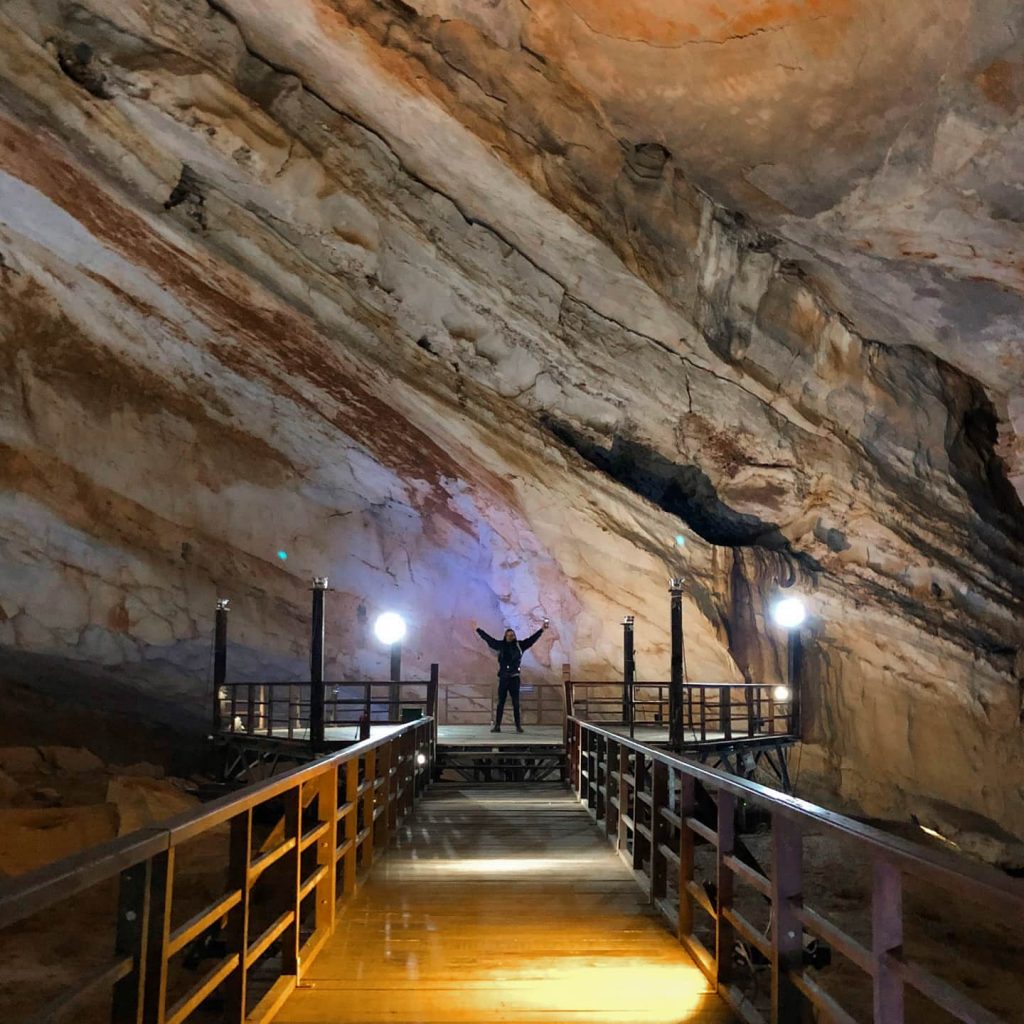 Inside Paradise Cave, the ceiling is high and wide