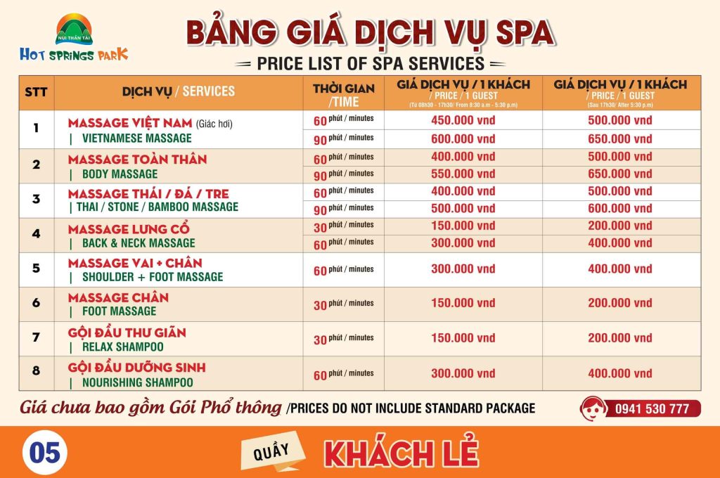 Spa Services and Prices