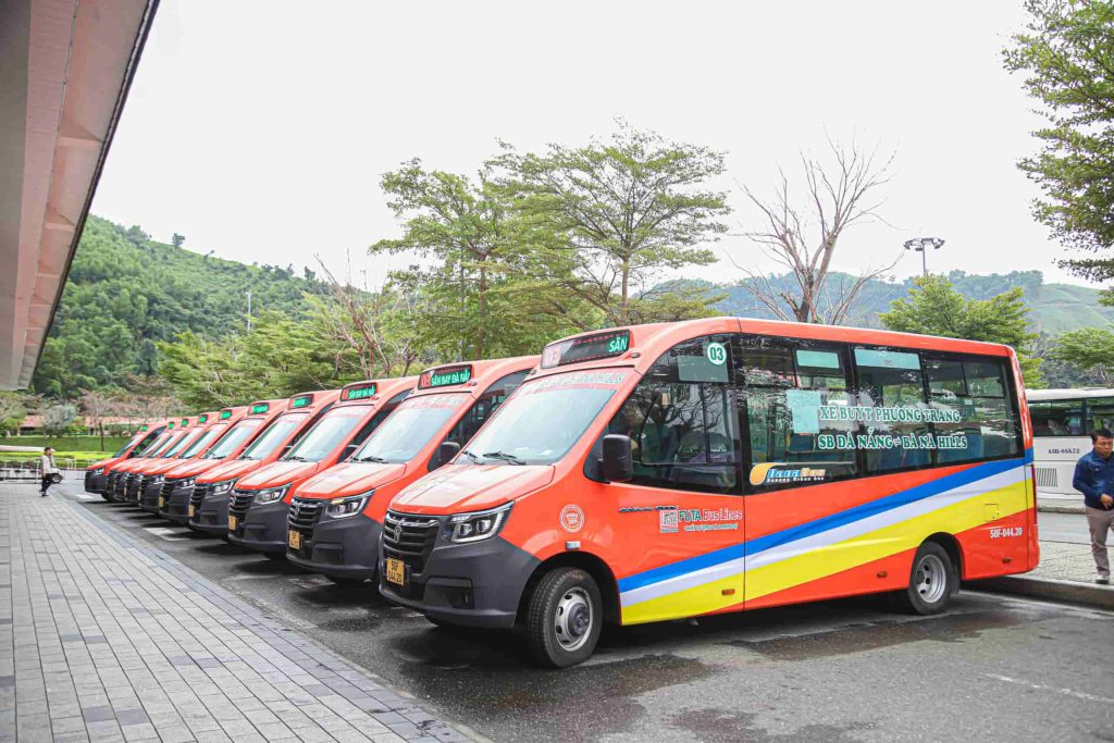 Bus service to Ba Na Hills with clear signage