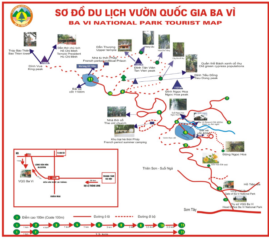 Ba Vi National Park Tourist Map