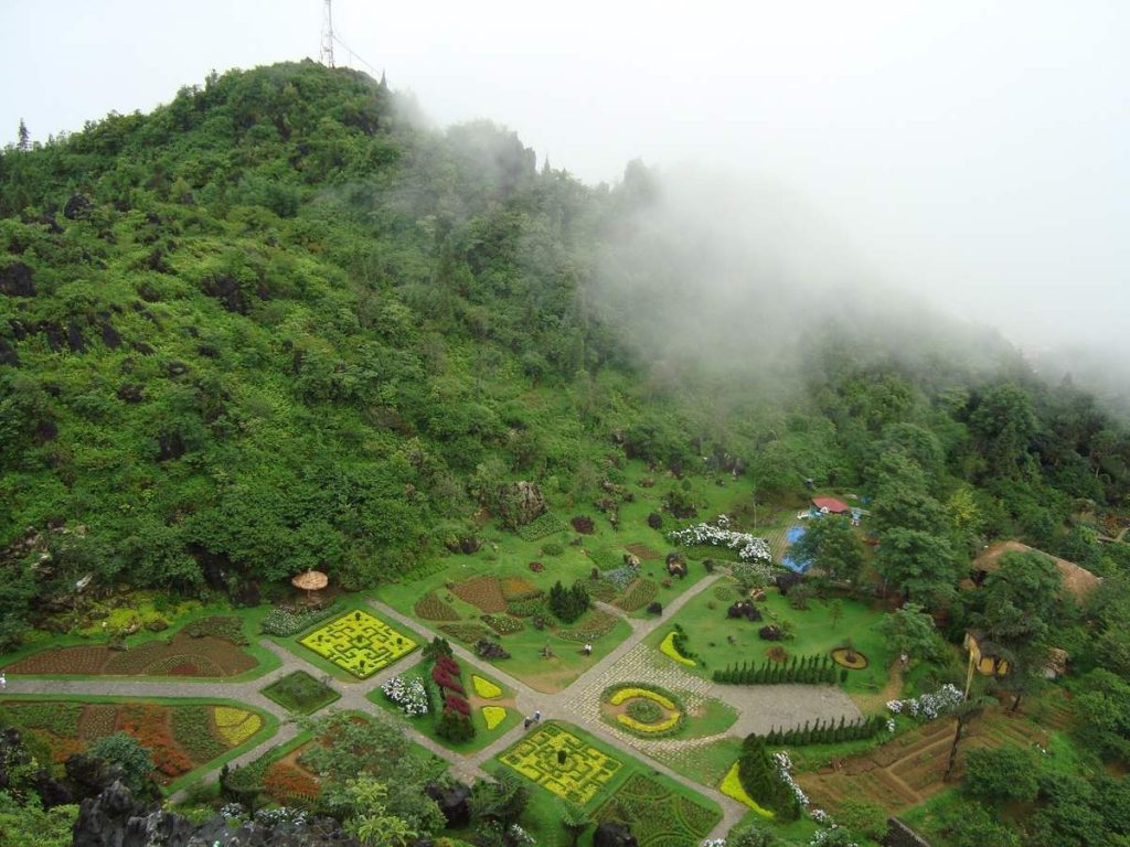 An aerial view of Ham Rong Mountain provides a panoramic perspective of the entire landscape